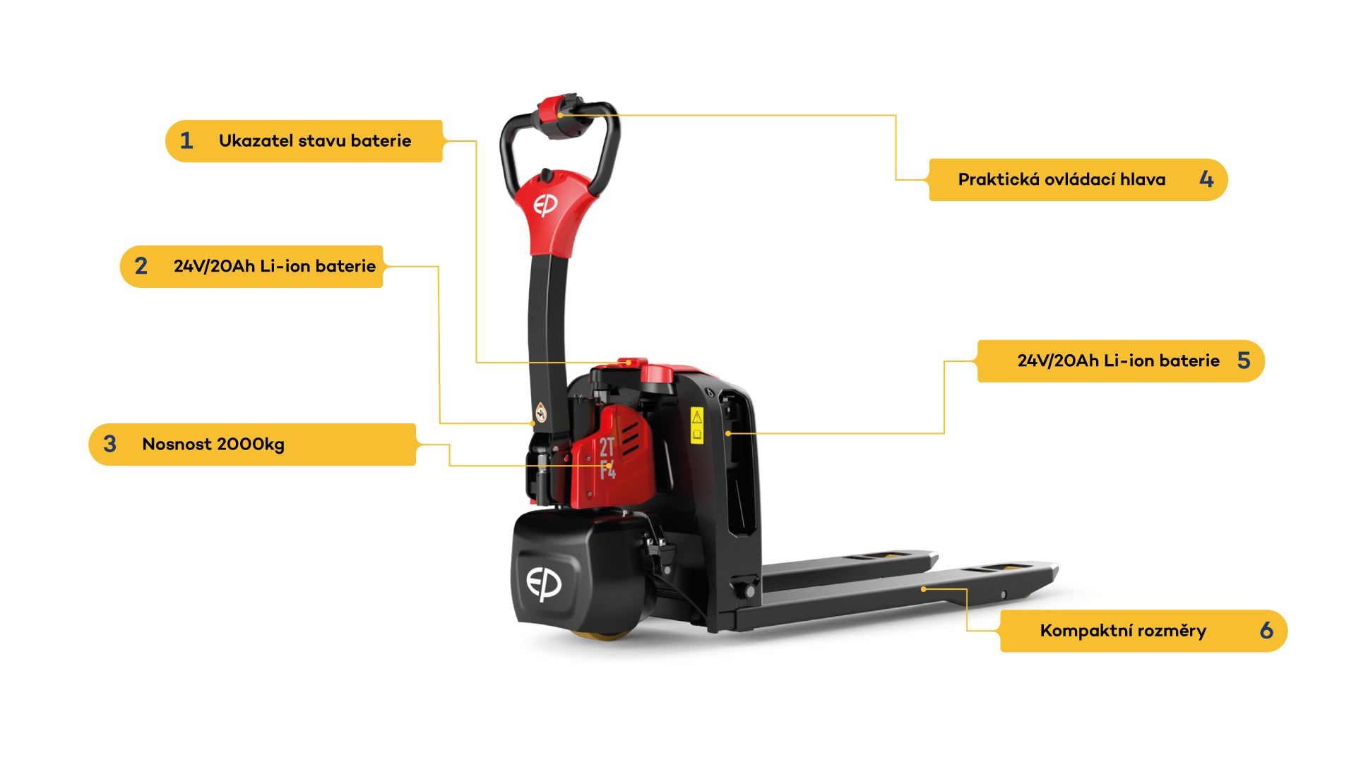 elektrický paletový vozík EP F4 201 popis